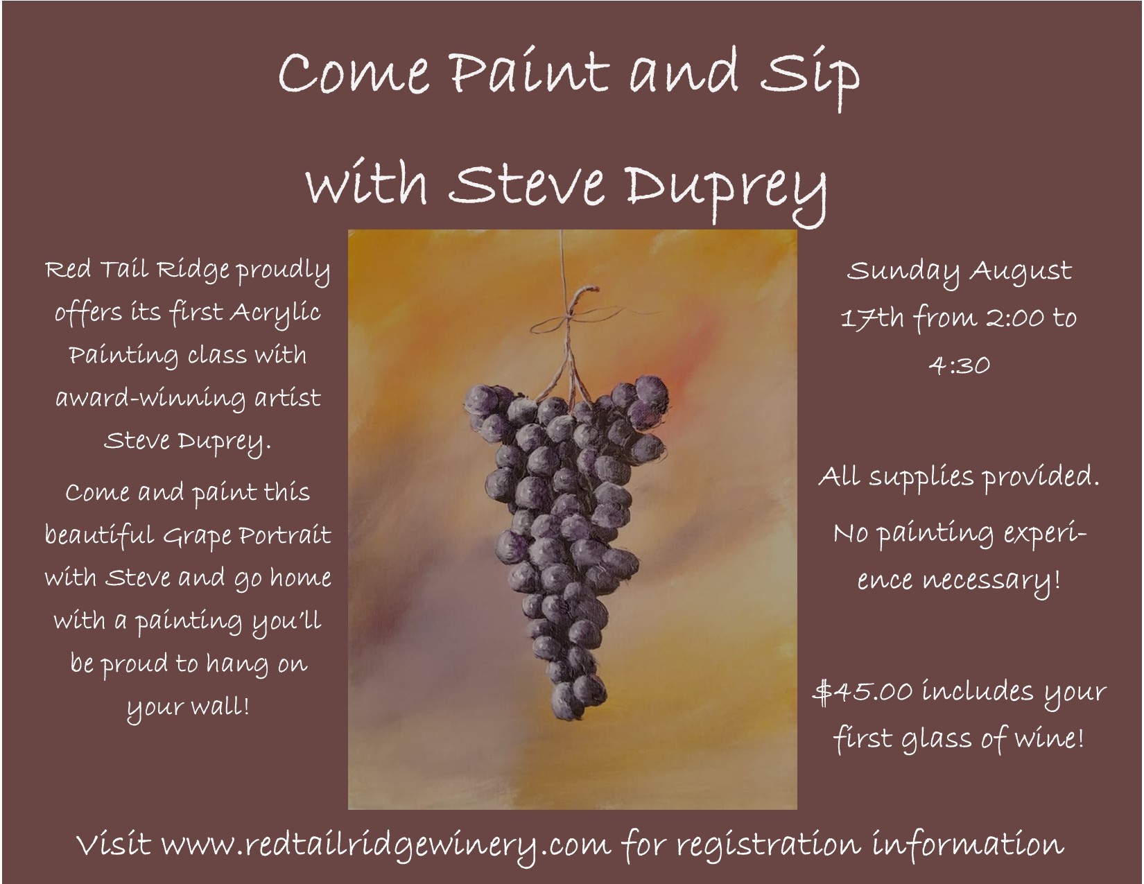 Landscape Art Class in the Vineyard on August 17th 2025